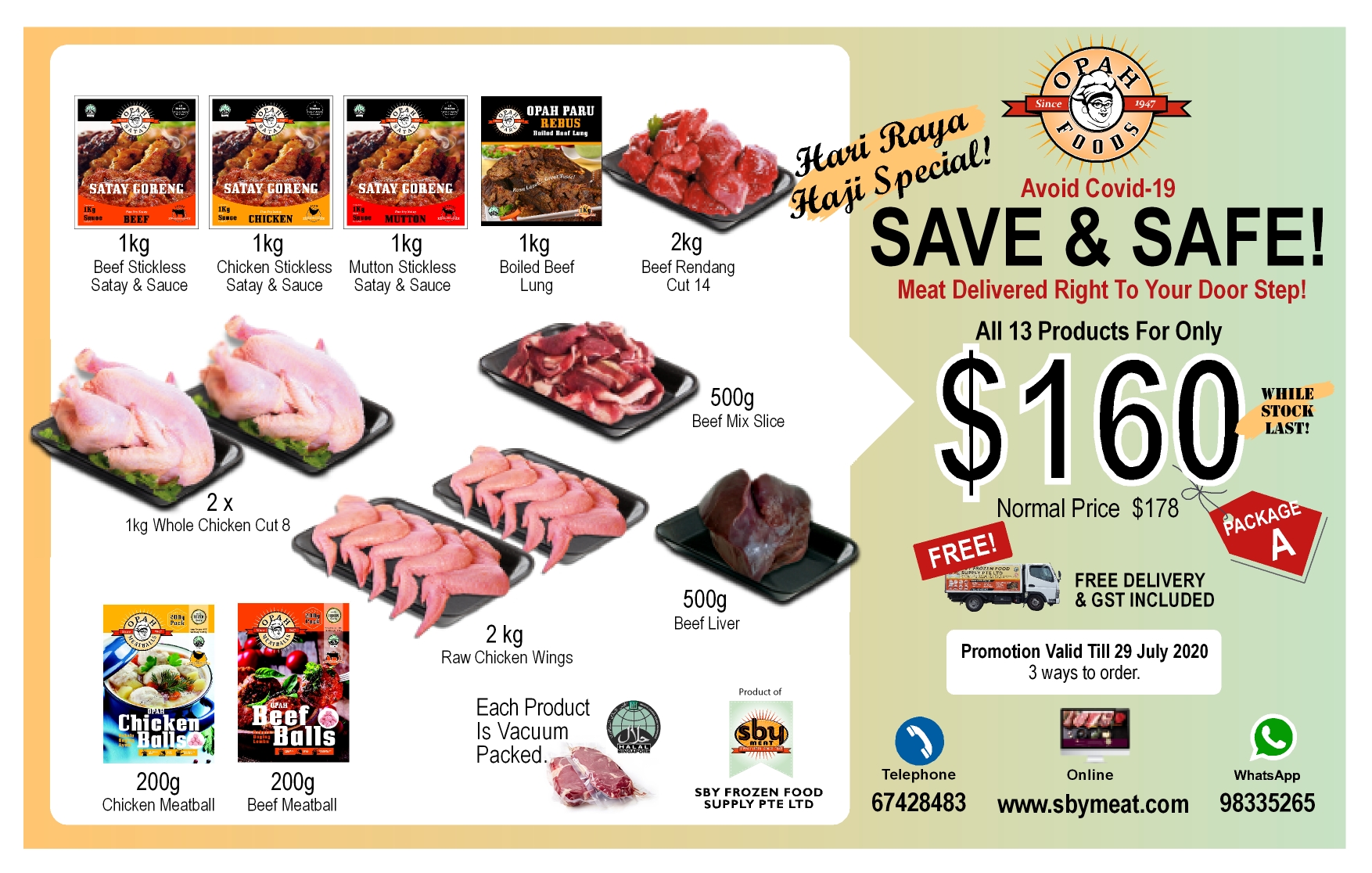 Halal Meat Package Promotion Singapore SBY Meat