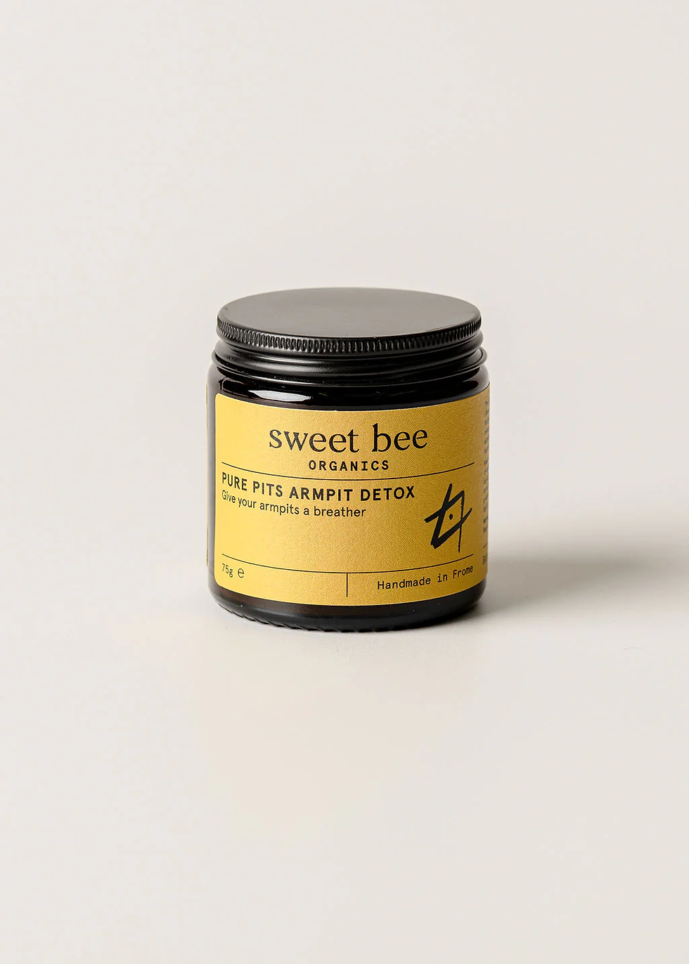 Sweet Bee Organics Pure Pits Armpit Detox jar, skincare product, handmade, California.