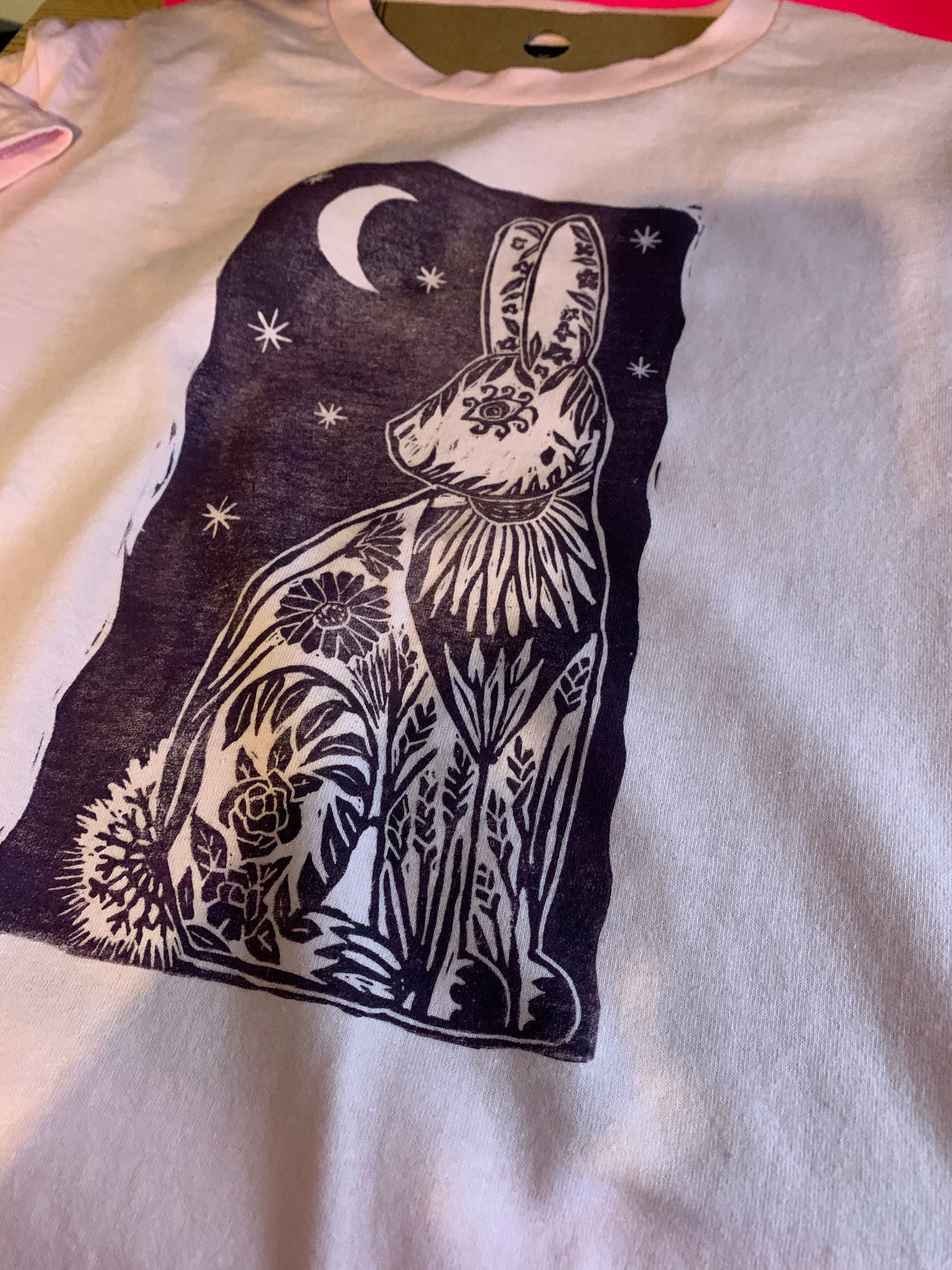 Floral Rabbit Youth Pink T-shirt 
