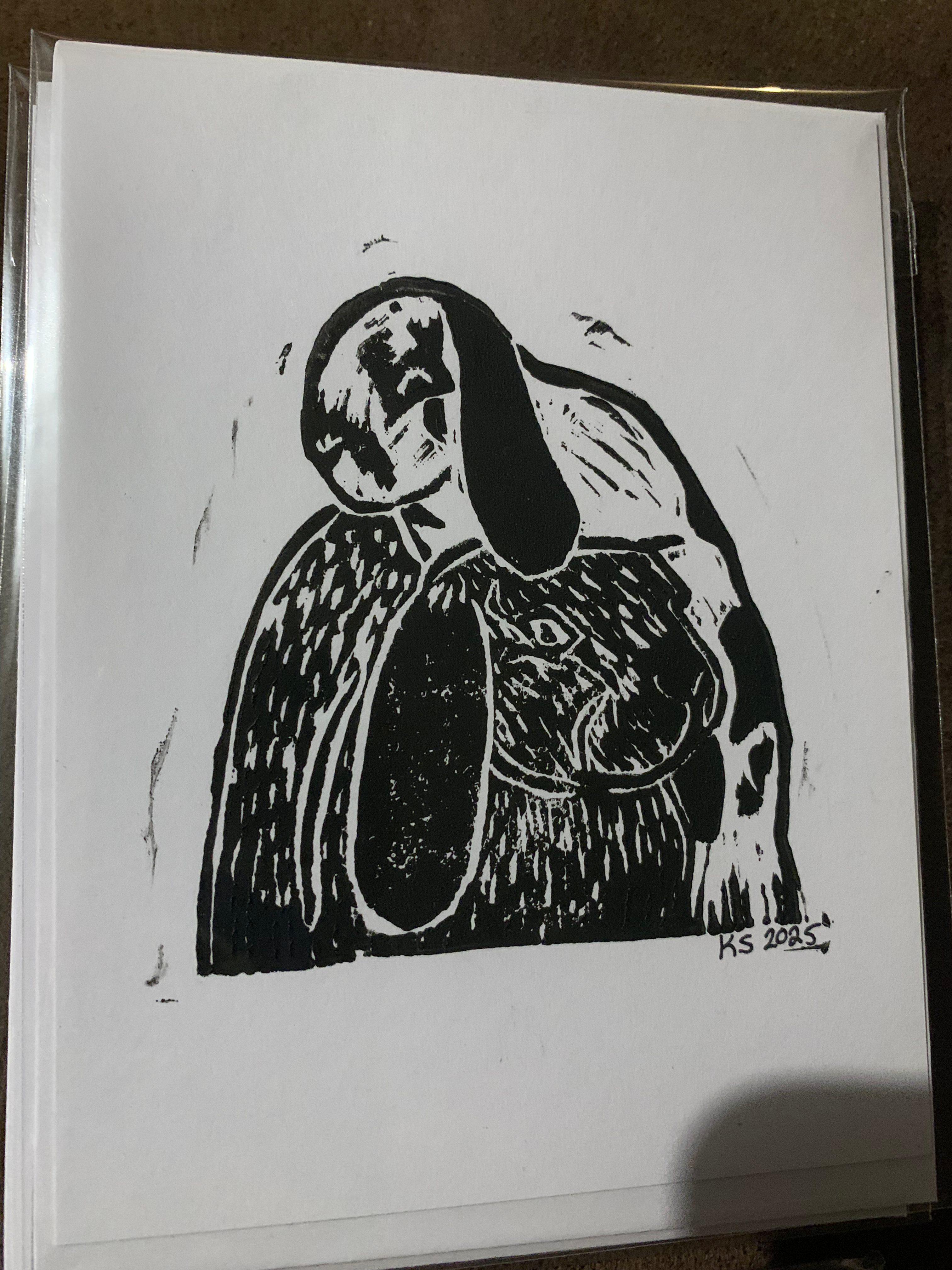 “Motherly Love” Flat Back Block Printed Card and Envelope 