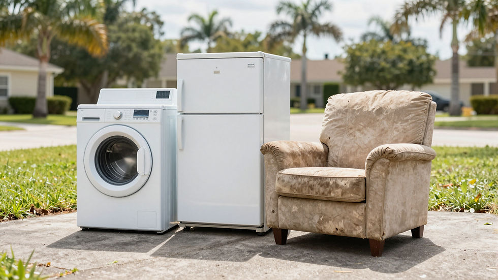 Washing machine, fridge, armchair for junk removal Tampa.