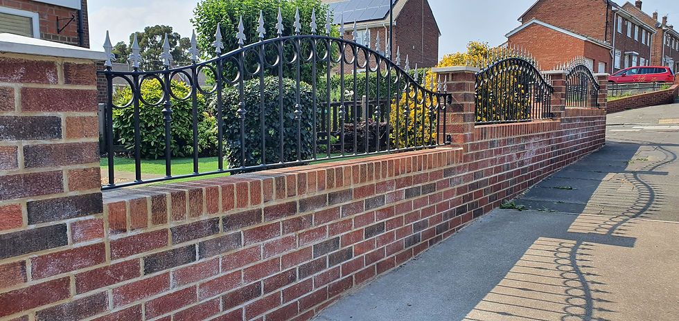 Railings on top of brick work