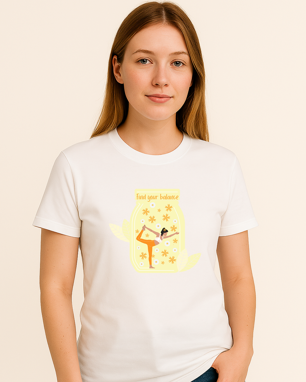 Thumbnail: Find Your Balance Tee – Meaningful Gift for Her | Organic Cotton