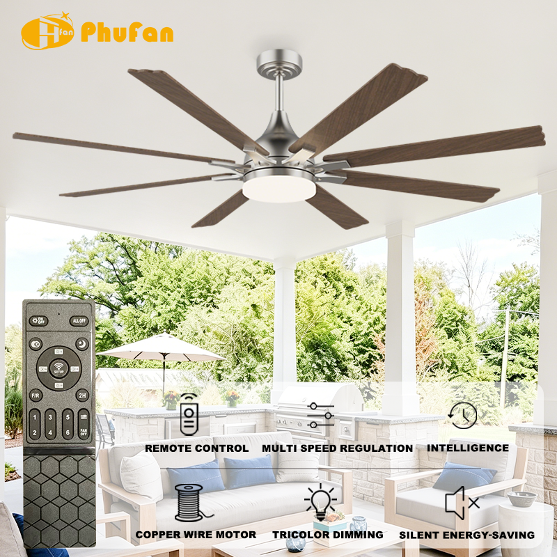 Ceiling Fan with Light Remote Control & DC Motor for Large Open Living Space