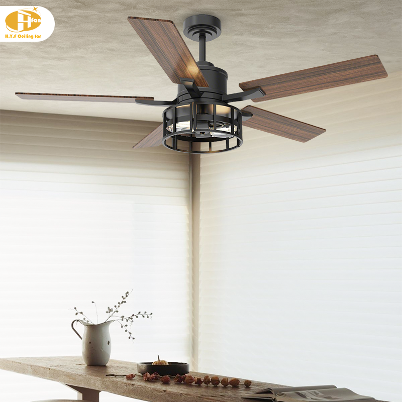 サムネイル： Modern Ceiling Fan and Light with Enclosed Lamp Housing for Loft Interior