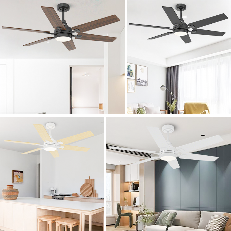 Thumbnail: Ceiling Fan Reversible Blades RGB Dimmable LED Light with Remote for Bedroom