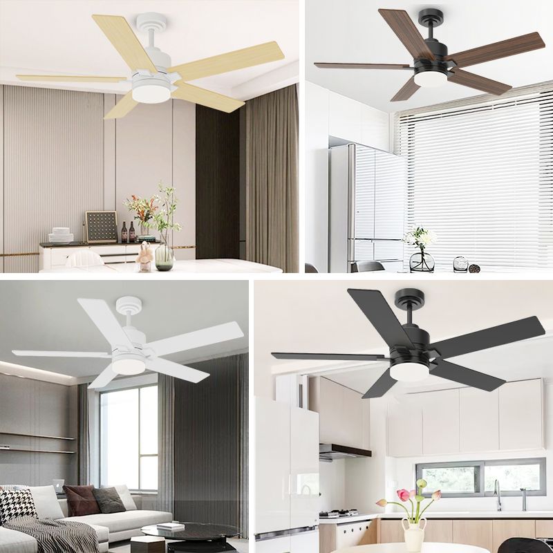 Ceiling Fan with Separate Three-Tone LED Light and Remote
