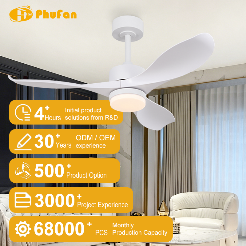 Ceiling Fan With Dimmable LED Light, Smooth 3 ABS Blades Downrod Mount Fan