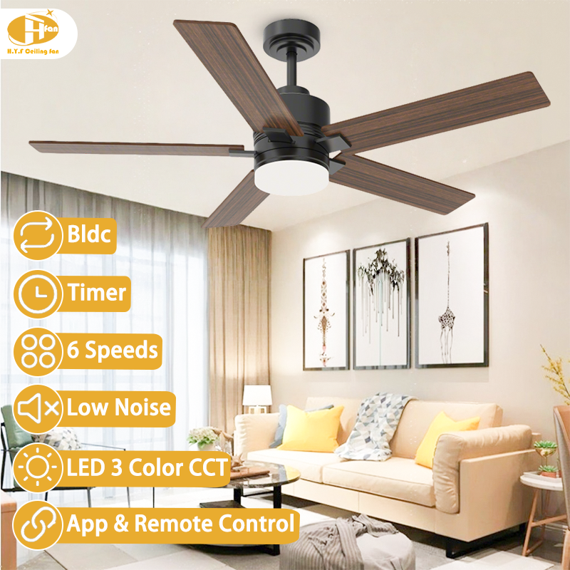 Ceiling Fan with Separate Three-Tone LED Light and Remote