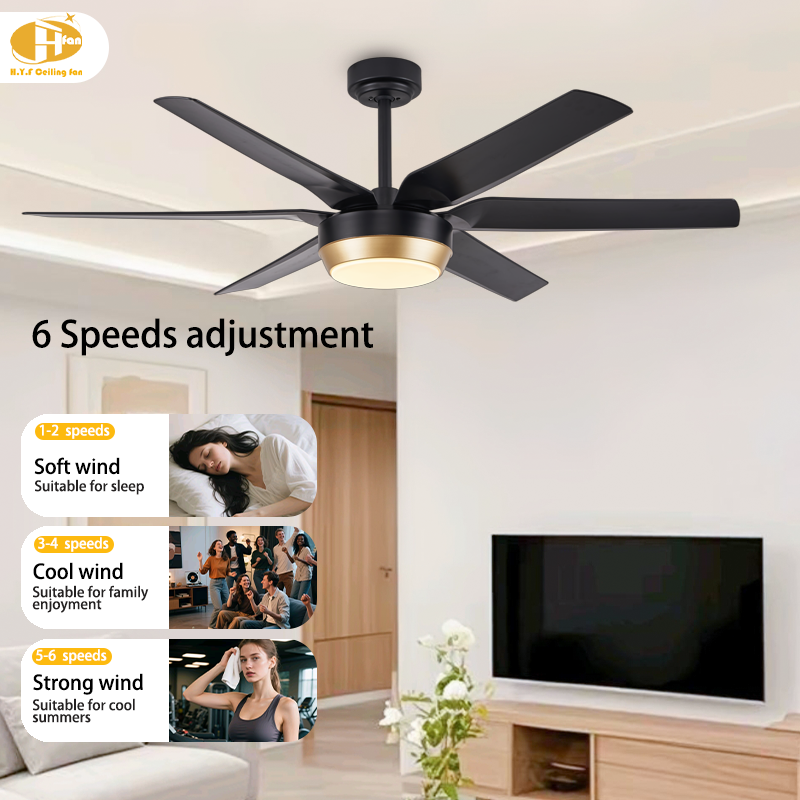 56/72 Inch LED Ceiling Fan with Light Indoor Air Cooling Fan