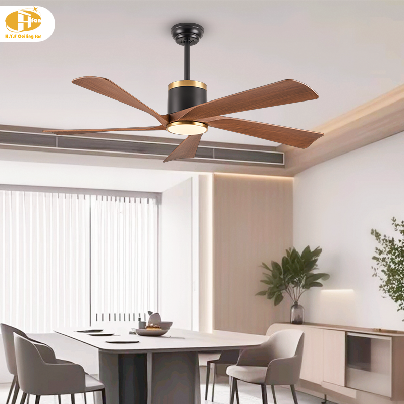 Modern 52" & 65" LED Ceiling Fan Light with Black Gold ABS Blades