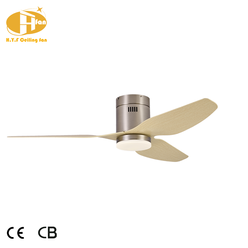 Thumbnail: Slim Flush Mount Ceiling Fan with LED Light DC Motor for Low Ceiling Small Rooms