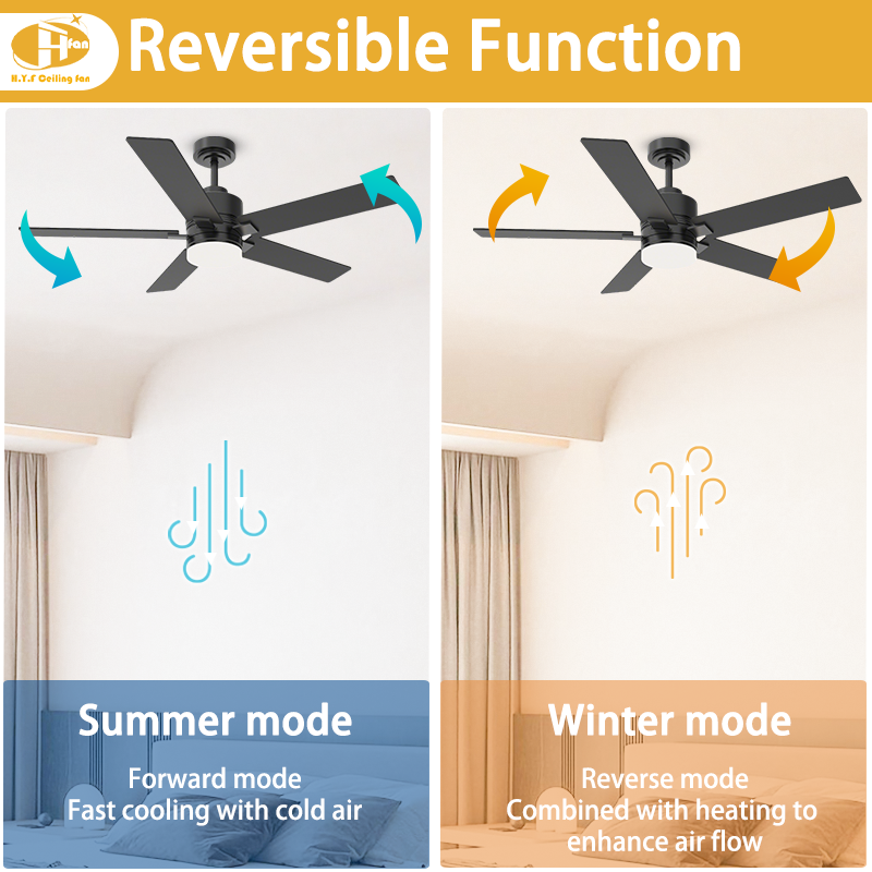 Ceiling Fan with Separate Three-Tone LED Light and Remote