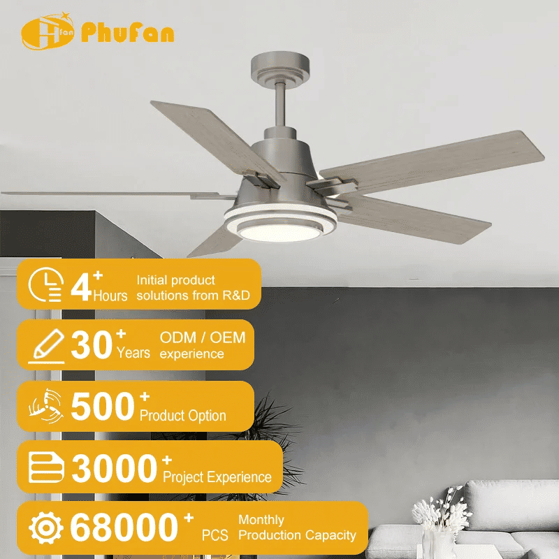 52-Inch 5-Blade Traditional Ceiling Fan with LED Light and Remote