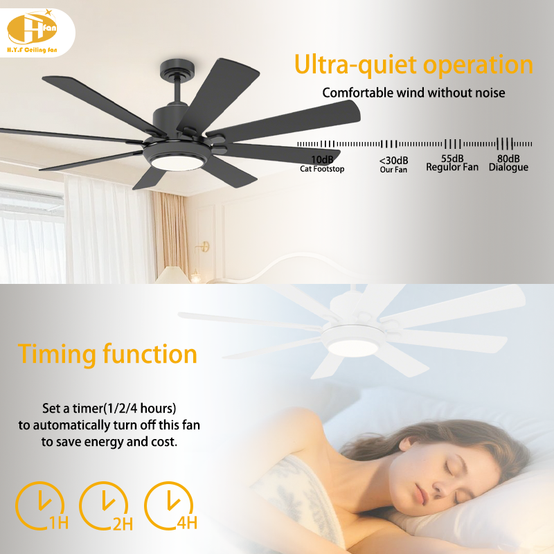 Plywood Ceiling Fan with Dimmable LED Light, Downrod and Remote