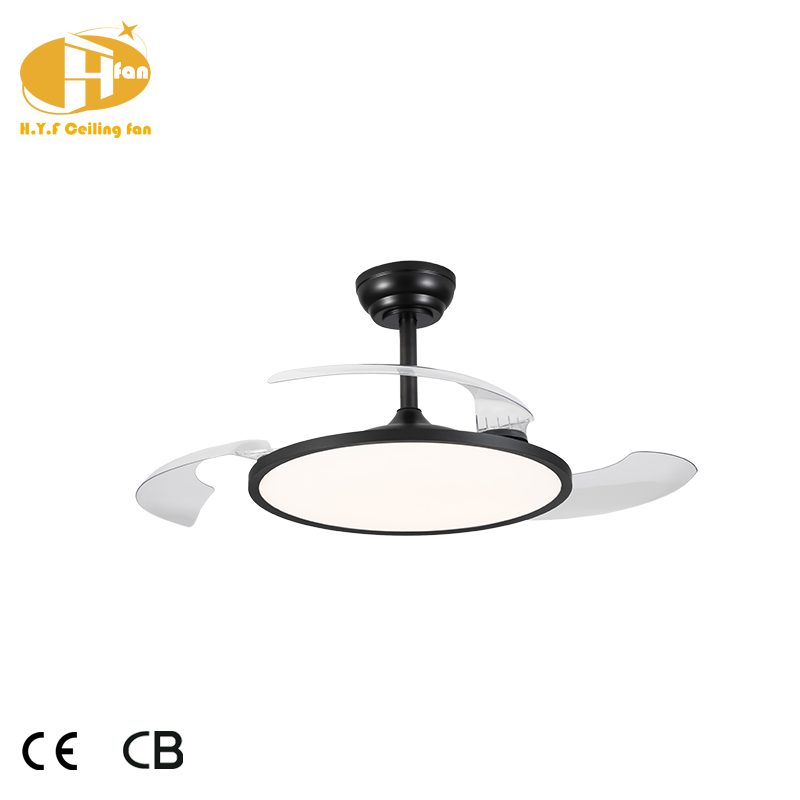 Thumbnail: Slim Low Profile Retractable Ceiling Fan White & Matte Black Two Finishes 
