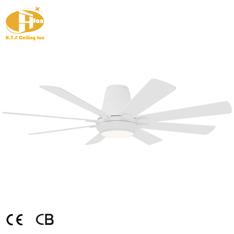 サムネイル： Flush Mount Ceiling Fan with LED Light Reversible Quiet DC Motor &Remote Contron