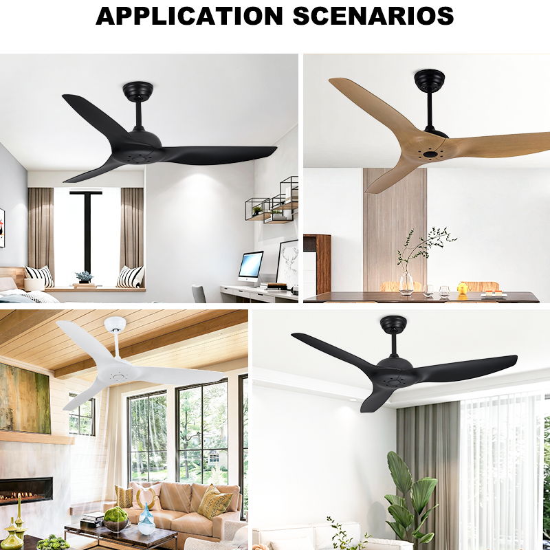 52 Inch Ceiling Fan IP65 Waterproof Quiet DC Motor Remote Reversible Downrod Fan