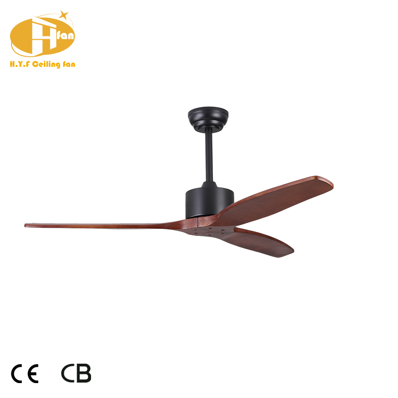 섬네일: Wooden Ceiling Fan Without Light Reversible Quiet DC Motor & Remote Control