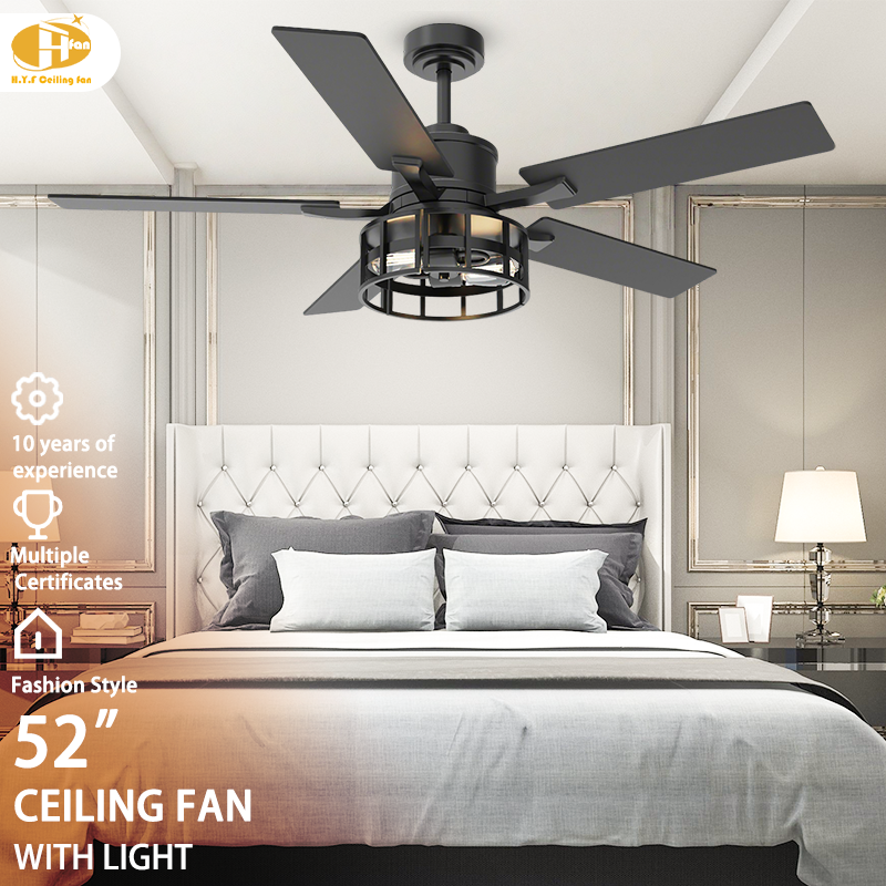 サムネイル： Modern Ceiling Fan and Light with Enclosed Lamp Housing for Loft Interior