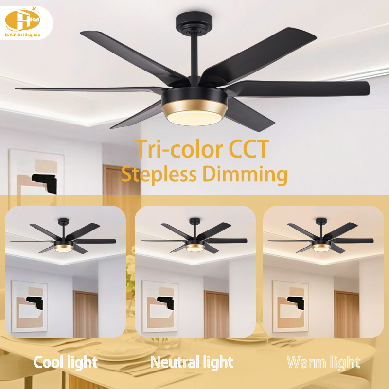 56/72 Inch LED Ceiling Fan with Light Indoor Air Cooling Fan