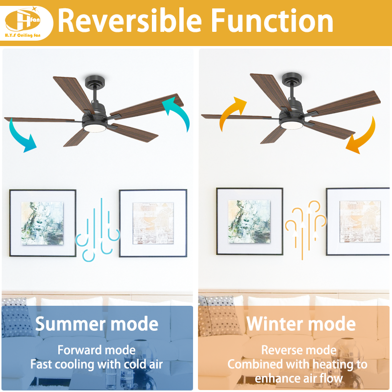 ABS Ceiling Fan with LED Light, Reversible DC Motor and Remote