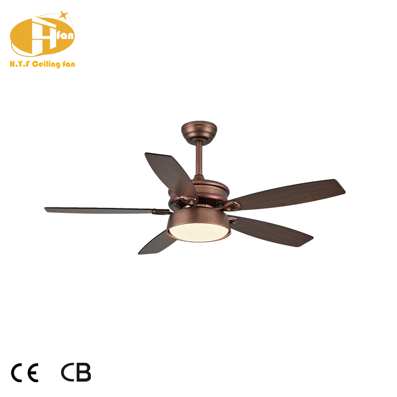 サムネイル： 5-Blade Dual-Sided Wood Grain Ceiling Fan CE CB Certified for Farmhouse&Vintage
