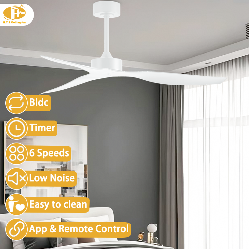 Miniature : Ceiling Fan Without Light, DC Motor, Remote Control for Bedroom and Living Room