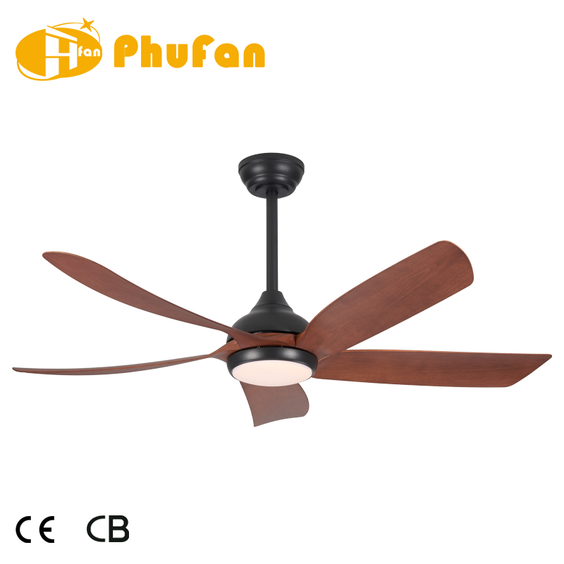 Thumbnail: 5-Blade Ceiling Fan 3 Color Dimmable LED Light & Remote for Modern Interior
