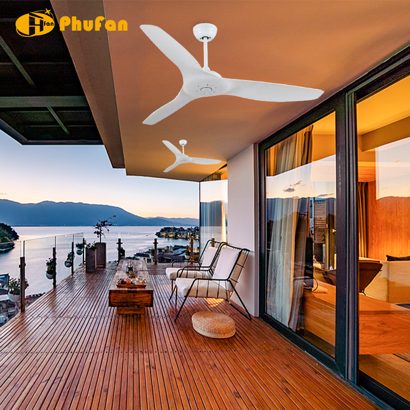 52 Inch Ceiling Fan IP65 Waterproof Quiet DC Motor Remote Reversible Downrod Fan