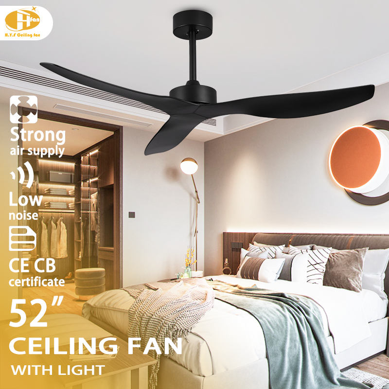 Ceiling Fan Without Light, DC Motor, Remote Control for Bedroom and Living Room