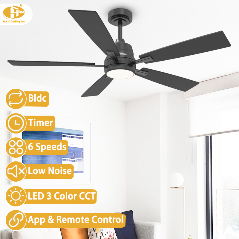 Thumbnail: Ceiling Fan with LED Light Quiet Reversible DC Motor & Remote Contro for Bedroom