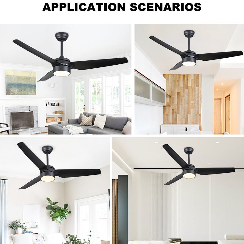サムネイル： 56 Inch Indoor Ceiling Fan With LED Light DC Motor for Household Big Space Home 