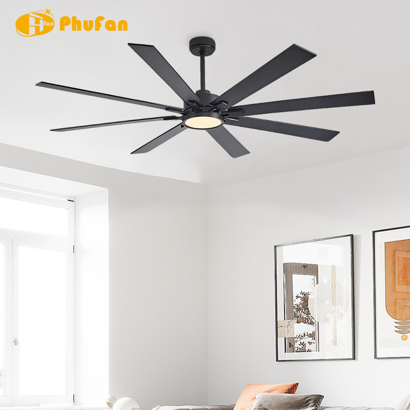 Large 9-Blade Ceiling Fan with Dimmable LED Light and Remote
