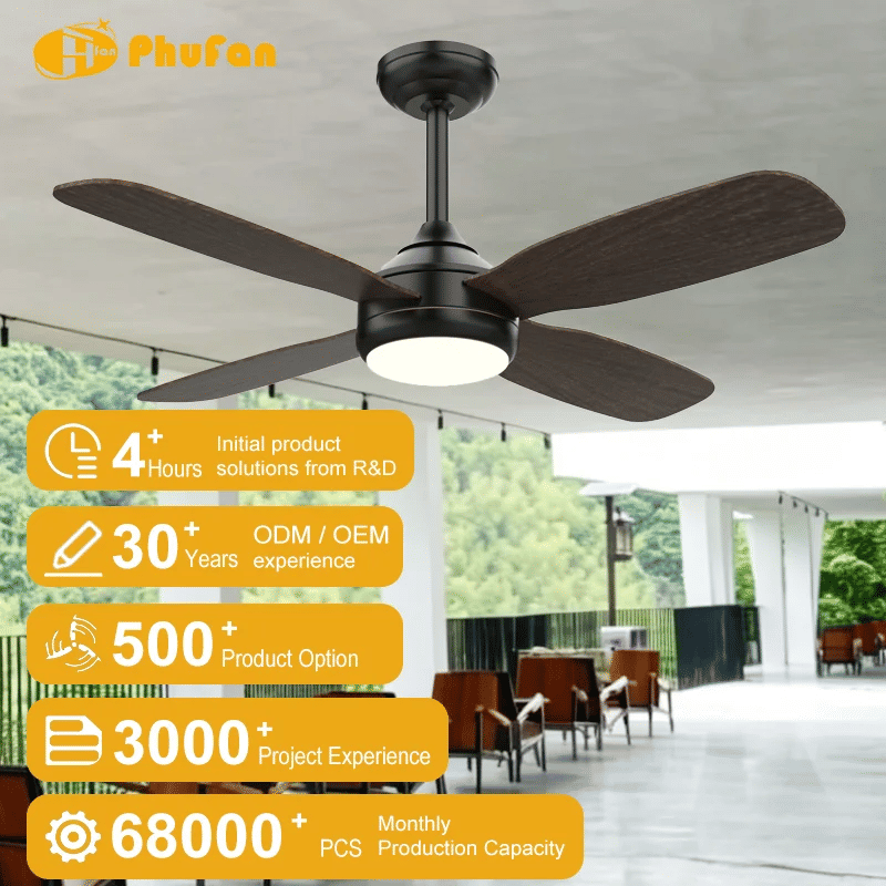 42-Inch 4-Blade LED Ceiling Fan Chandelier with Remote Control