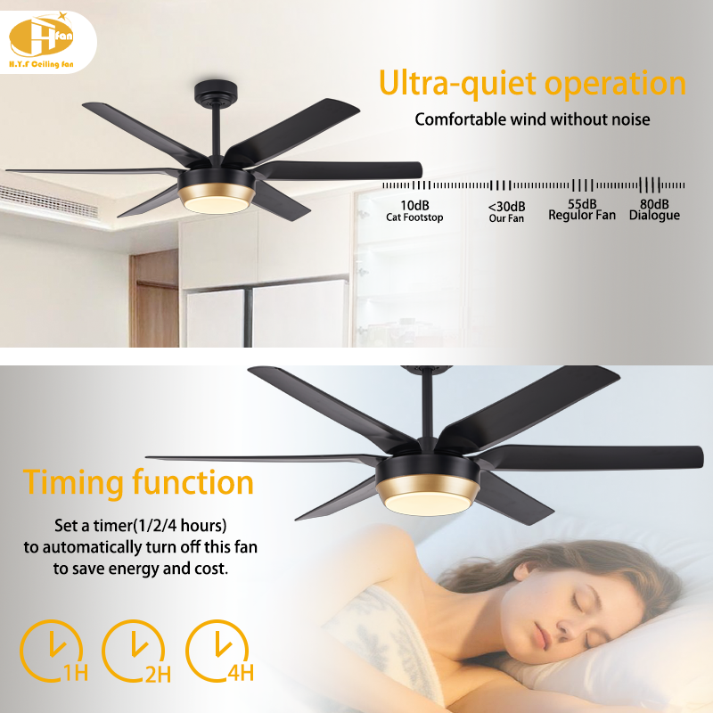 56/72 Inch LED Ceiling Fan with Light Indoor Air Cooling Fan