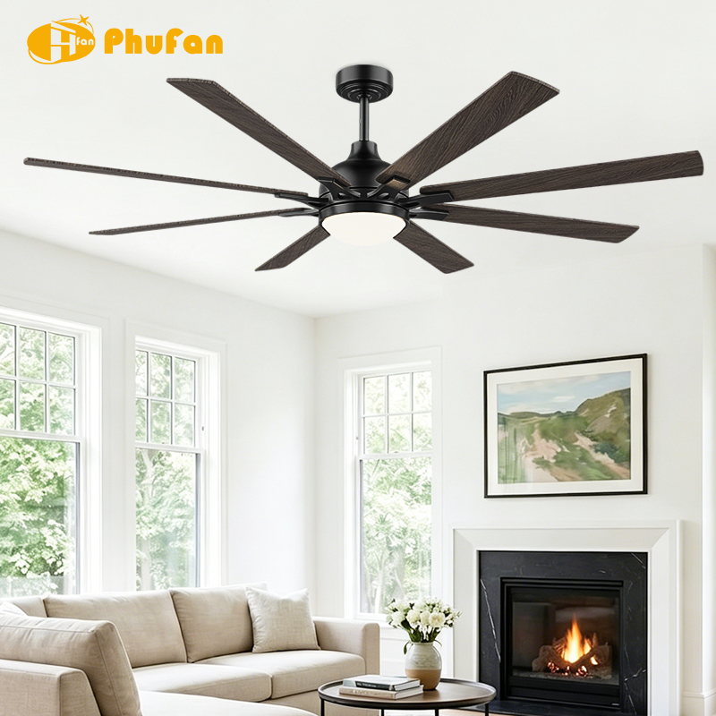 Large Size Modern Ceiling Fan Light with DC Motor for Open Concept Living Room