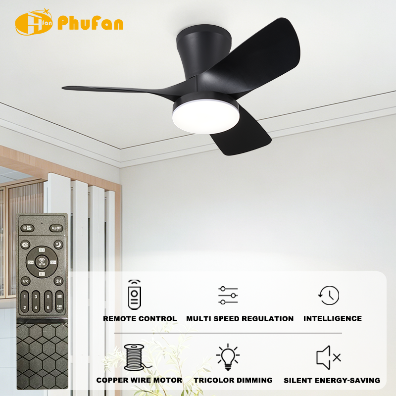 תמונה ממוזערת: 3 Curved ABS Blades, Quiet Reversible DC Motor &Remote Control for Small Bedroom
