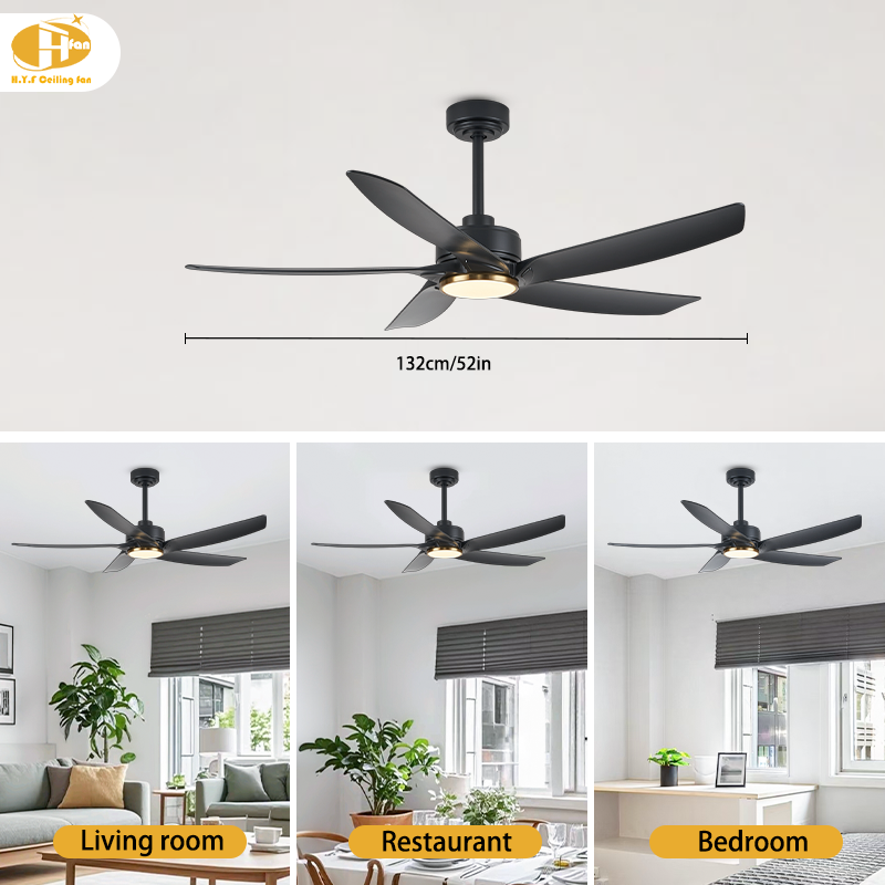 5-Blade ABS Ceiling Fan with LED Light Reversible DC Motor & Remote Control