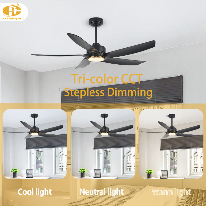 섬네일: 5-Blade ABS Ceiling Fan with LED Light Reversible DC Motor & Remote Control
