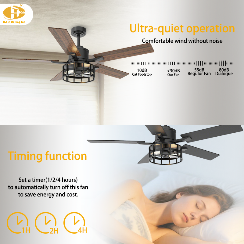 サムネイル： Modern Ceiling Fan and Light with Enclosed Lamp Housing for Loft Interior