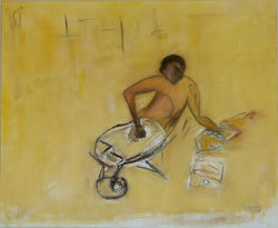 © Joan Cullen, Sana'a,Tailleur de pierre 1, 2014 huile sur lin 60x73cm.JPG