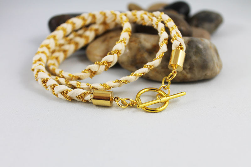 Thumbnail: Triple Strand Braided Wrap Bracelet