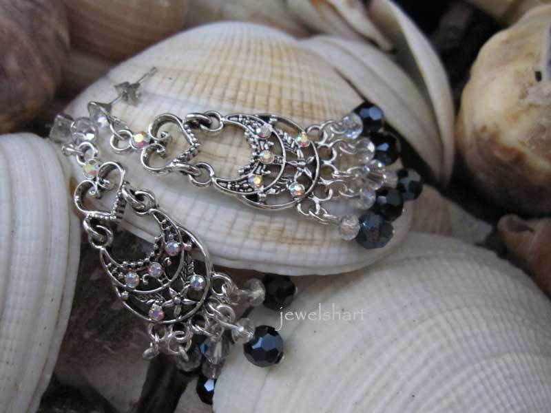 Thumbnail: Long Crystal Chandelier Earrings