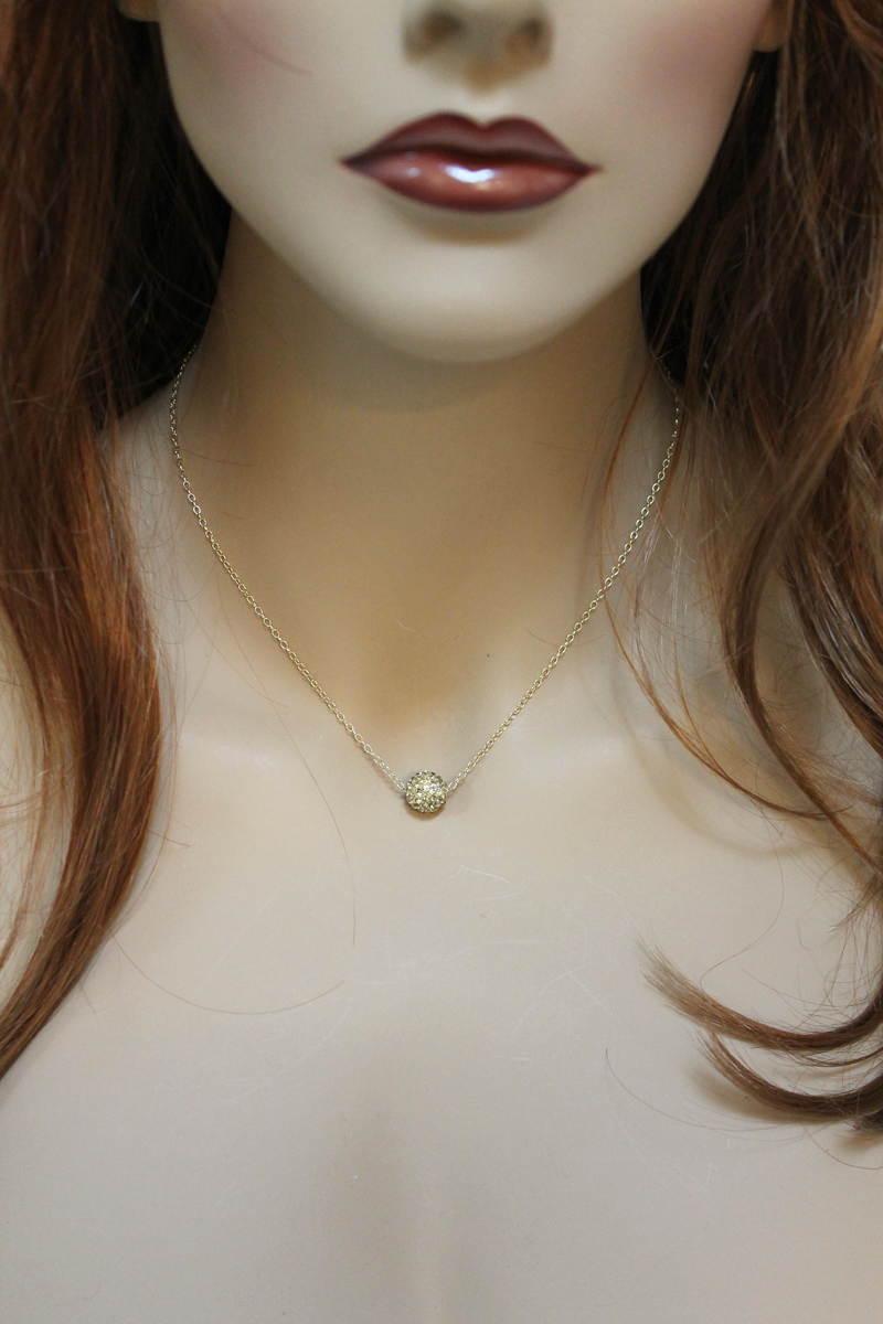 Thumbnail: Gold Pave Ball Choker Necklace