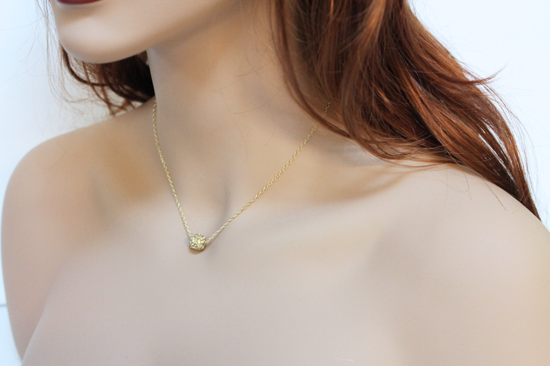 Thumbnail: Gold Pave Ball Choker Necklace