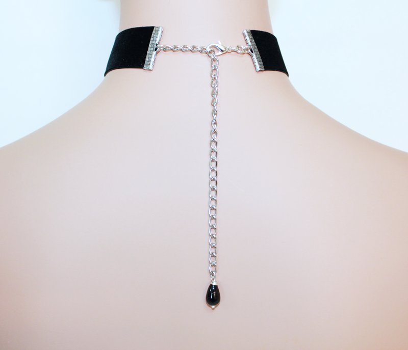 Thumbnail: Victorian Black Velvet Fringe Choker