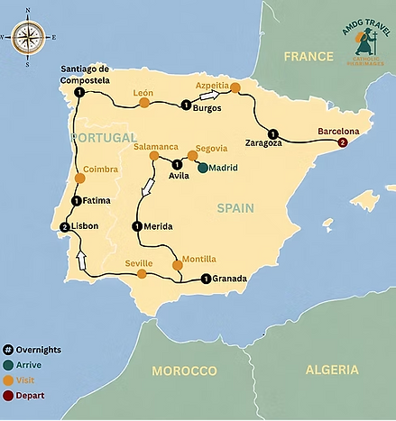 Map of Iberian Peninsula pilgrimage.png