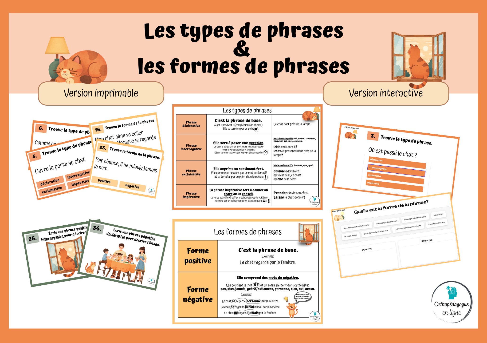 Les types et les formes de phrases