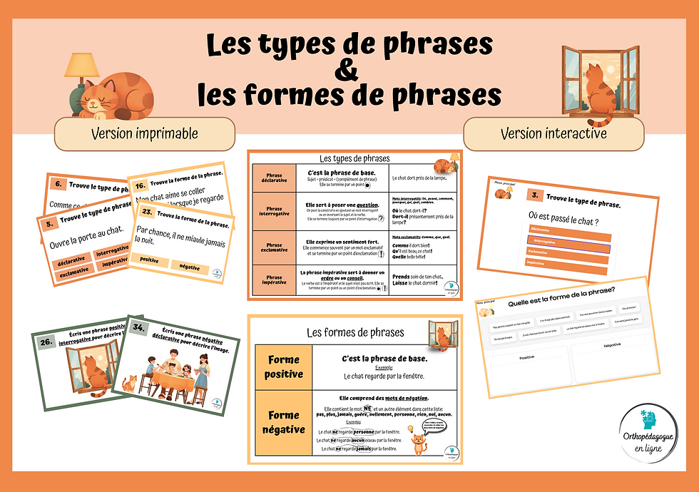 Miniature : Les types et les formes de phrases